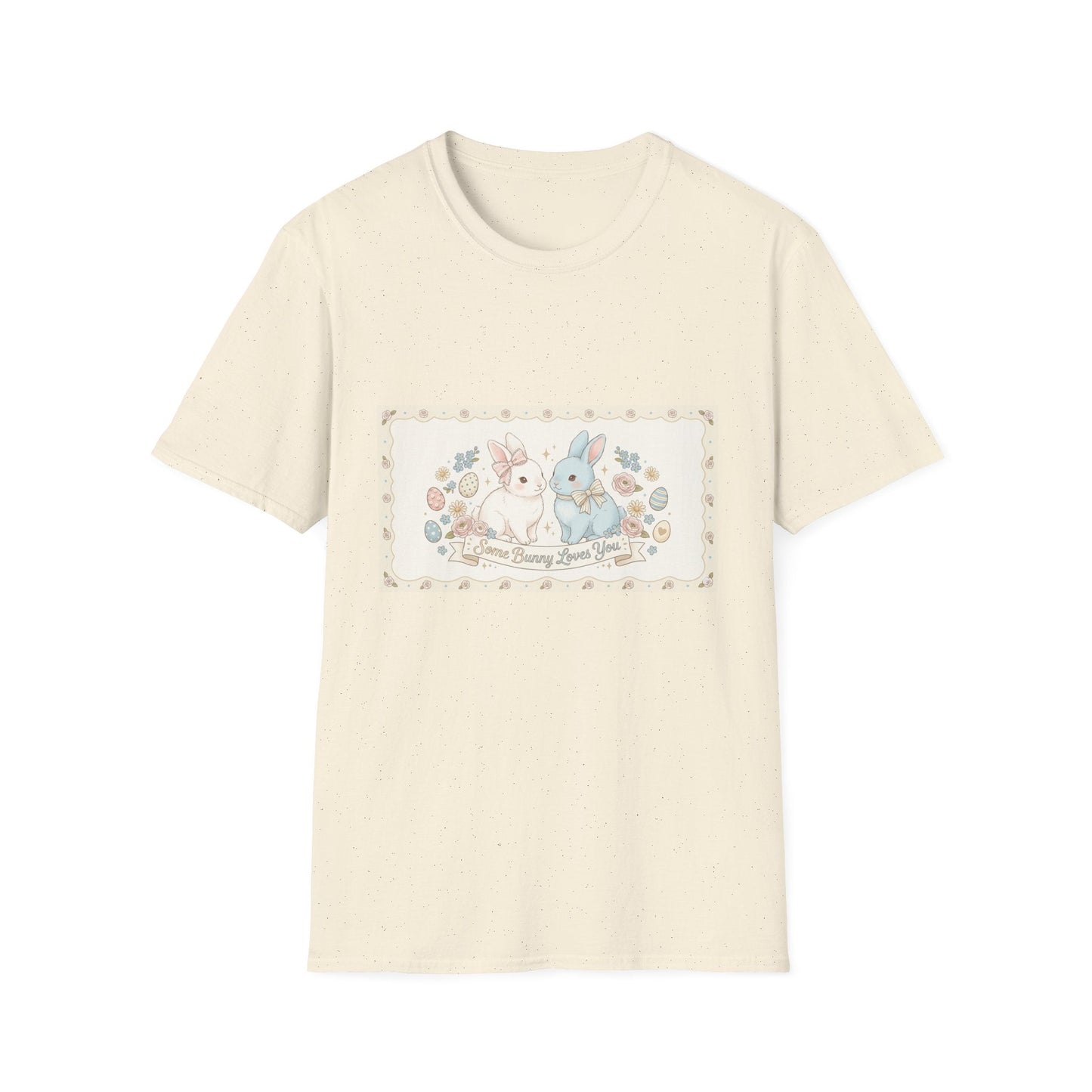 Easter Bunnies Floral Graphic T-Shirt — "Happy Spring, Hoppy Days"