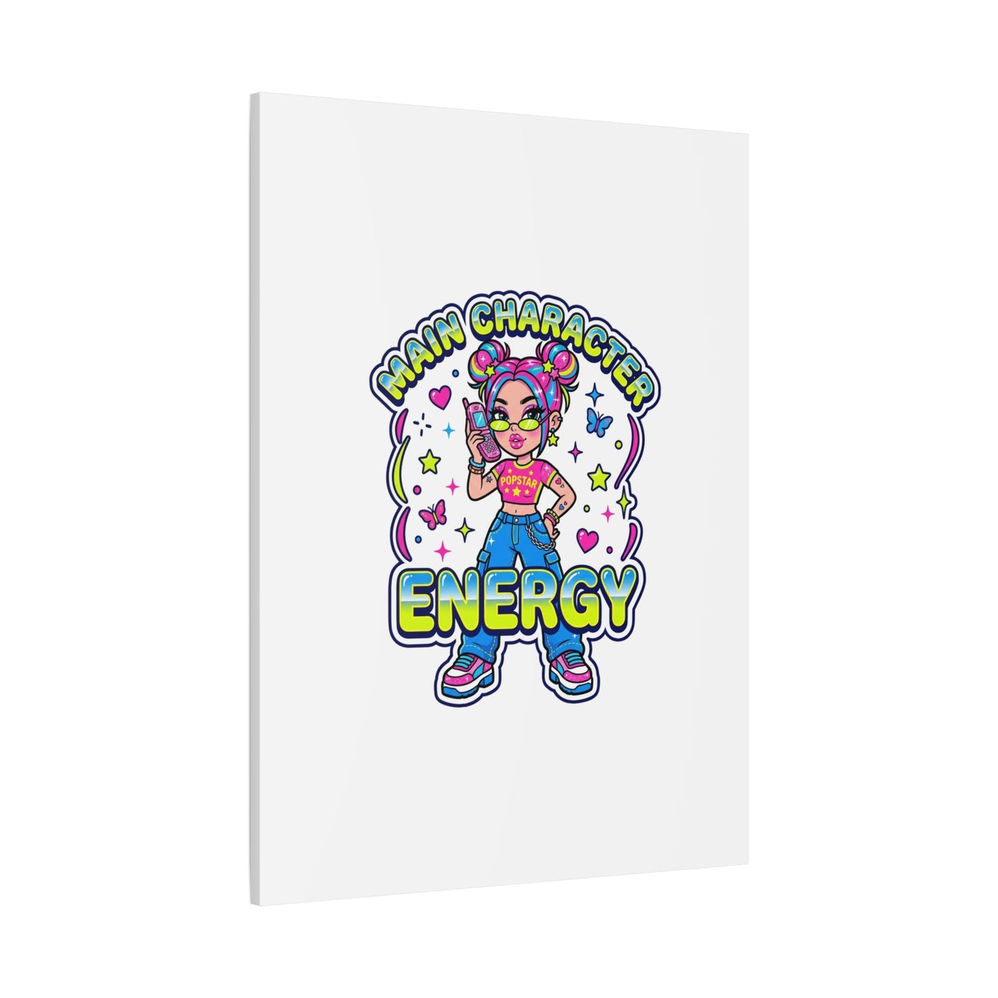 Main Character Energy Canvas | Y2K Aesthetic, Retro Internet Pop Art