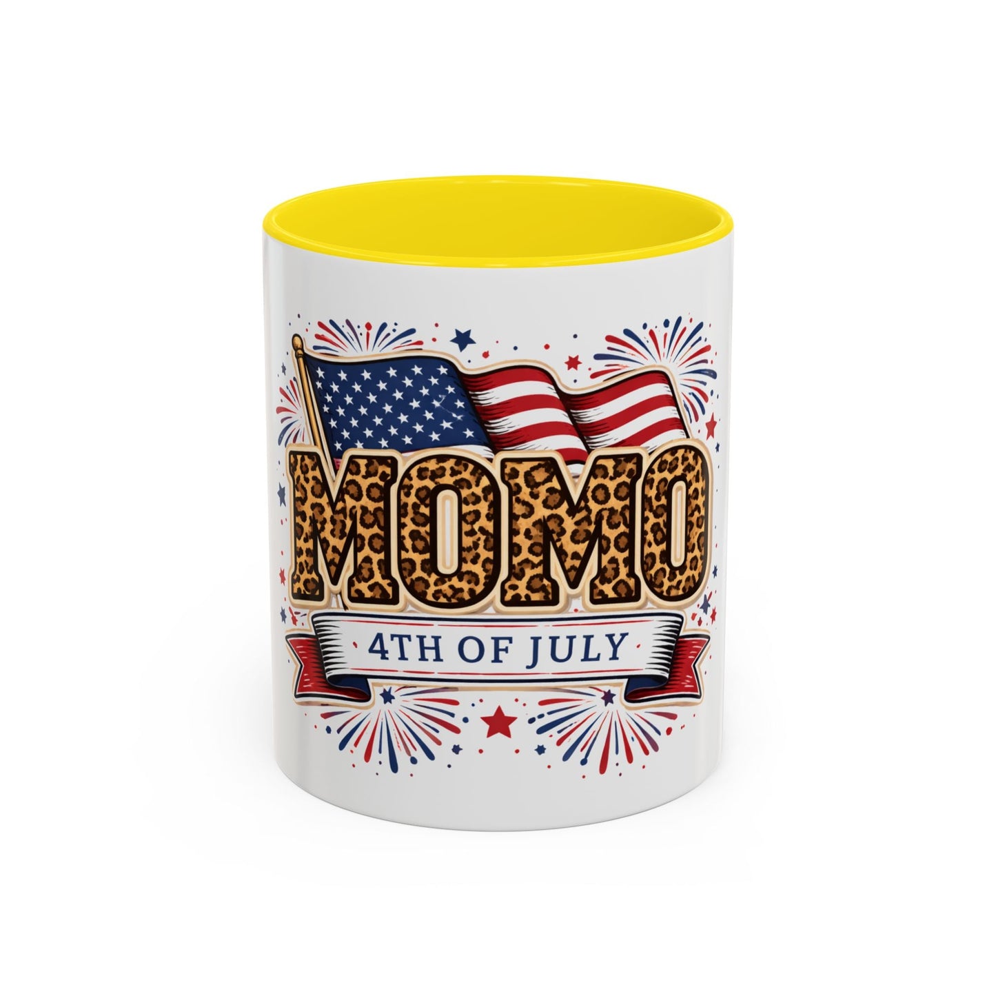 Mom 4th of July Leopard Accent Coffee Mug — Patriotic Gift (11/15oz)