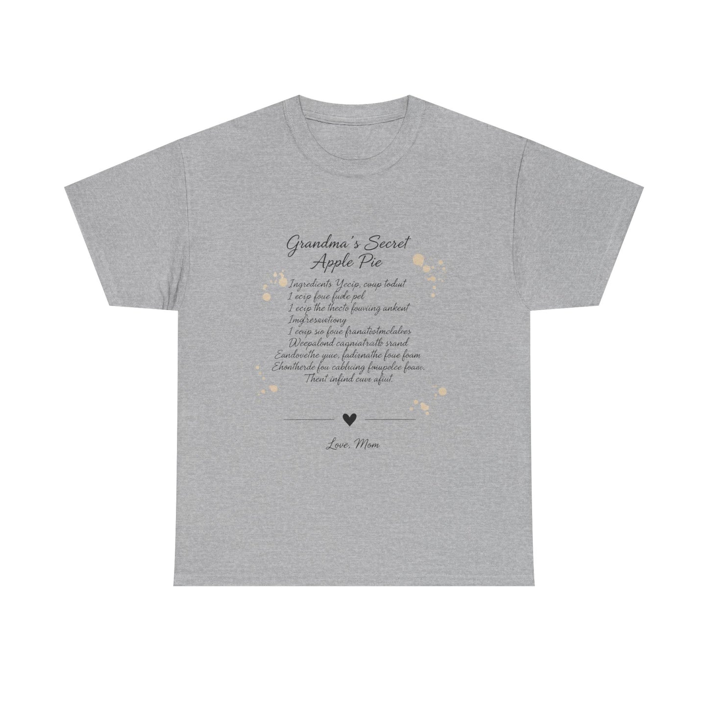 Recipe Tee — "Grandma's Secret Apple Pie" Personalized Kitchen Shirt