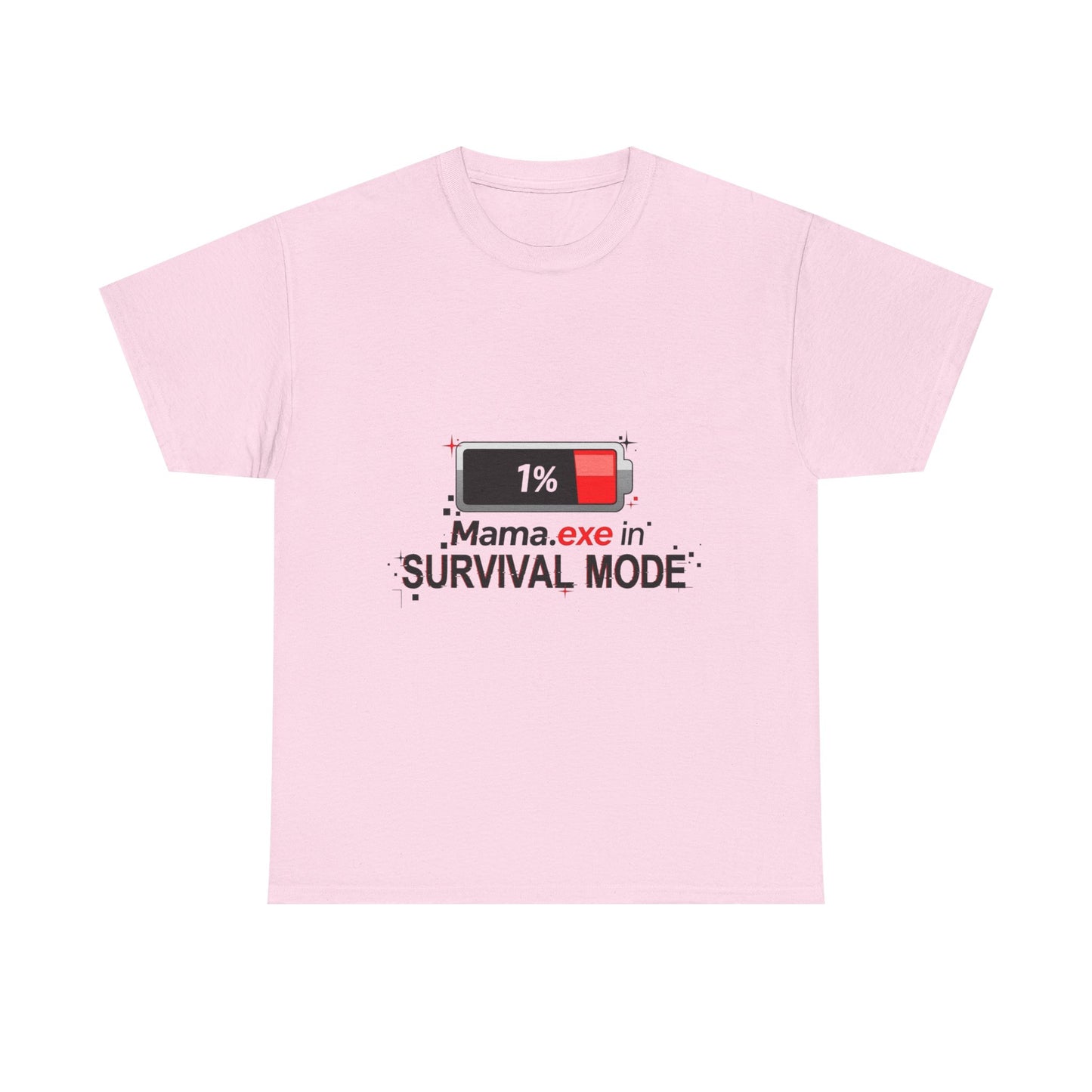 Mama.exe in Survival Mode T-Shirt — Low Battery Funny Mom Tee