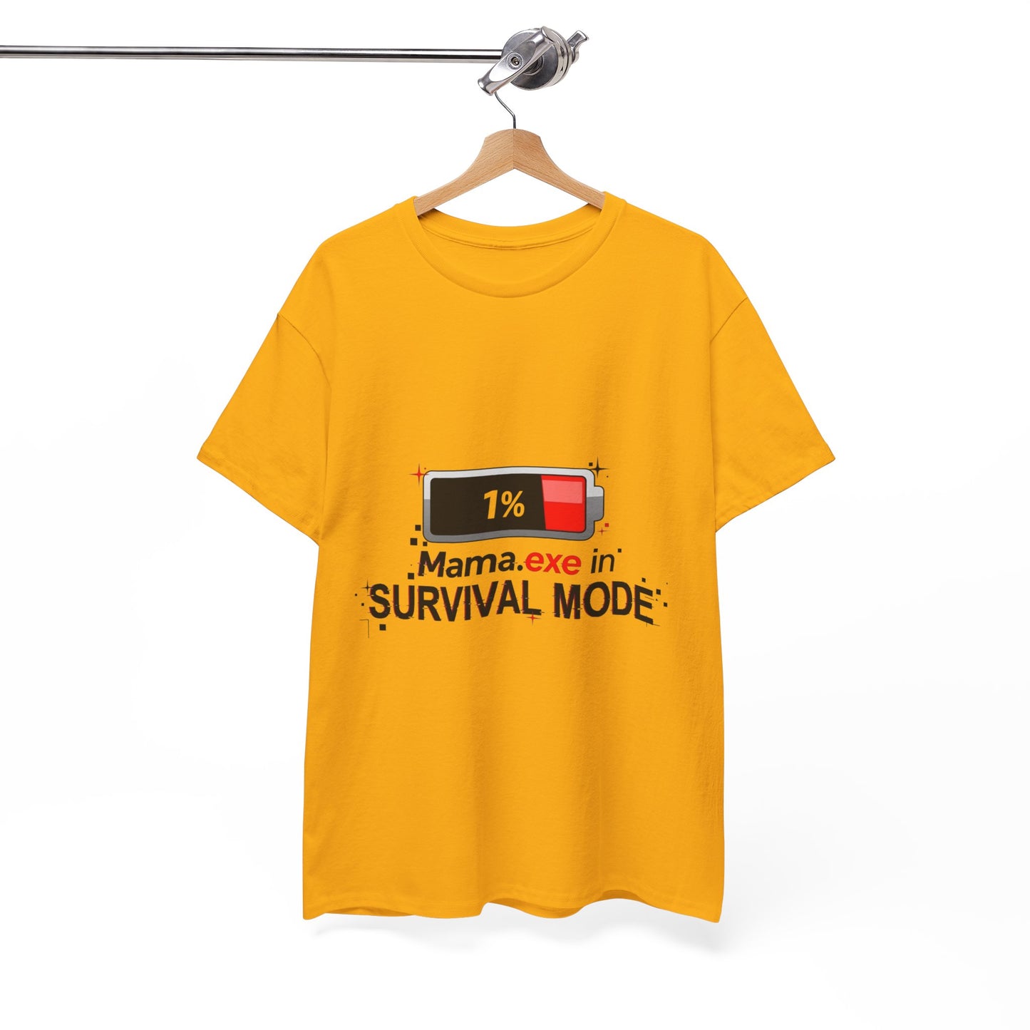 Mama.exe in Survival Mode T-Shirt — Low Battery Funny Mom Tee