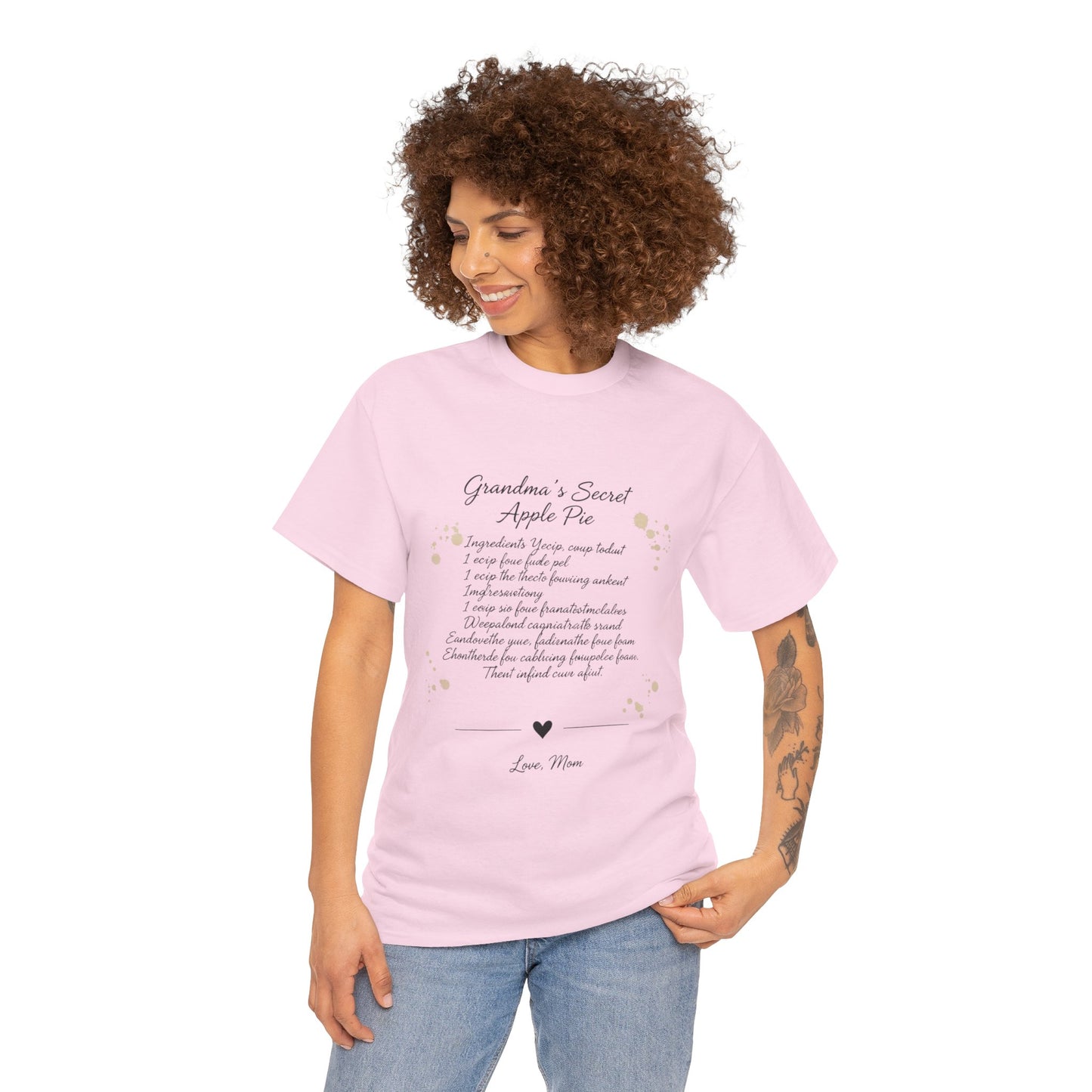 Recipe Tee — "Grandma's Secret Apple Pie" Personalized Kitchen Shirt