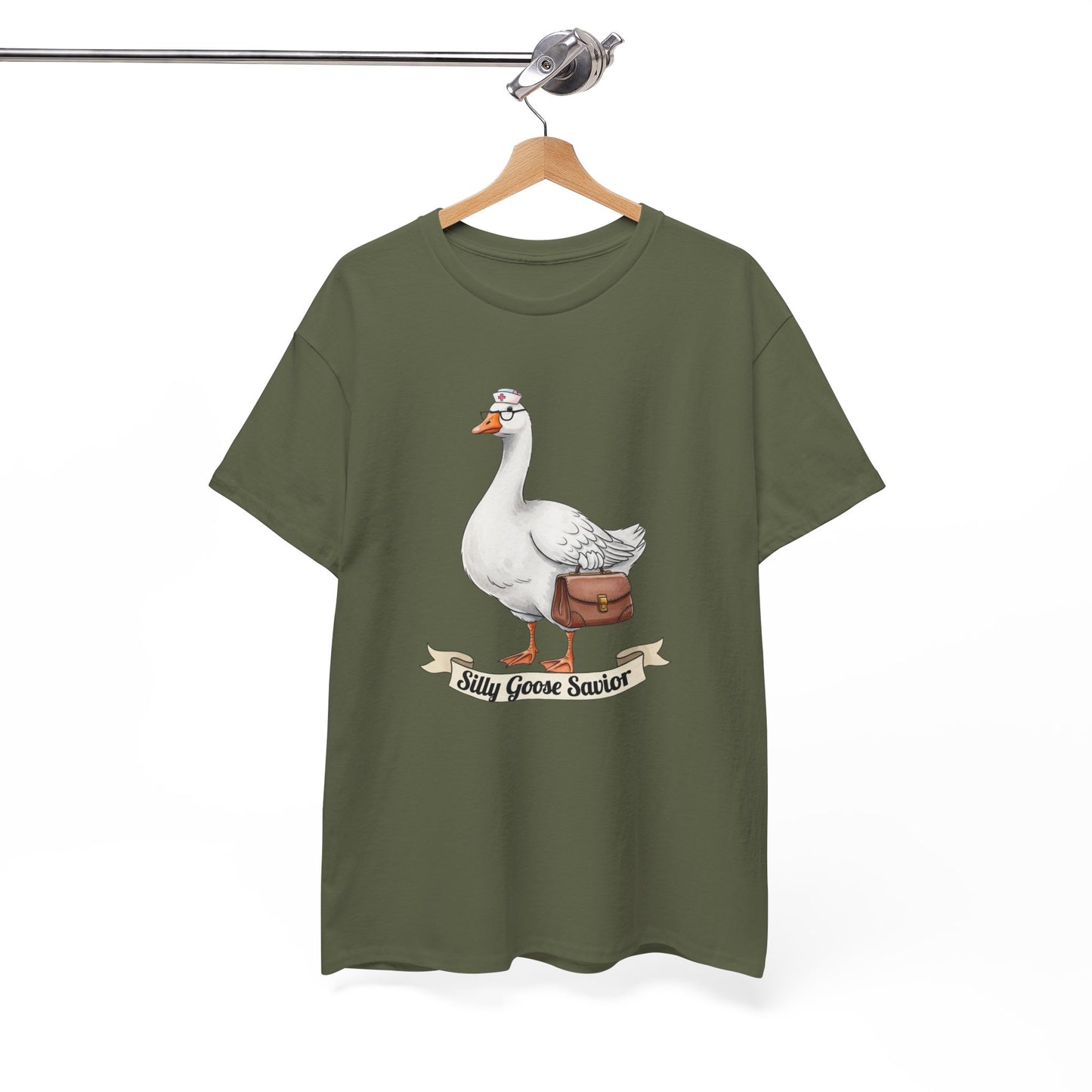 Goose Savior T-Shirt — Vintage Illustrated Goose Tee Whimsical Animal Gift