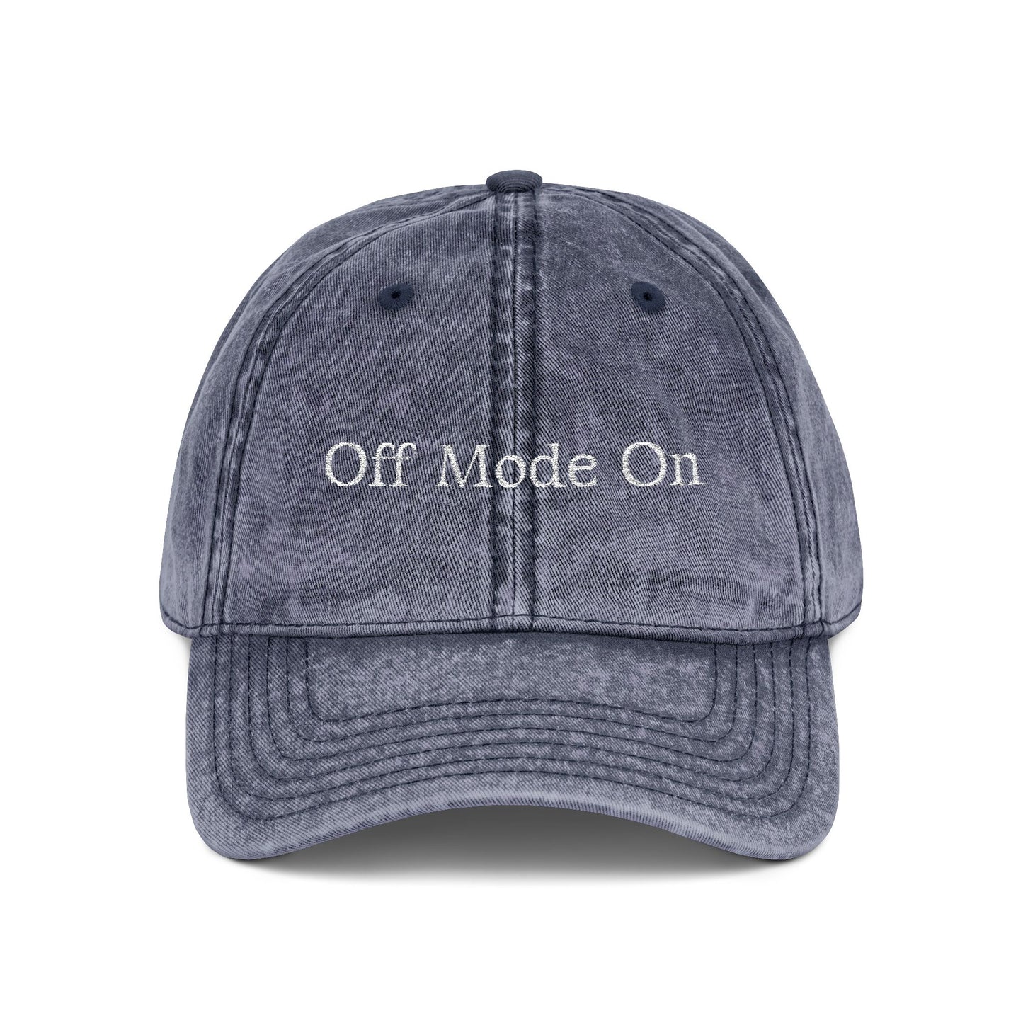 Vintage Embroidered Cap - "Off Mode On" Distressed Dad Hat