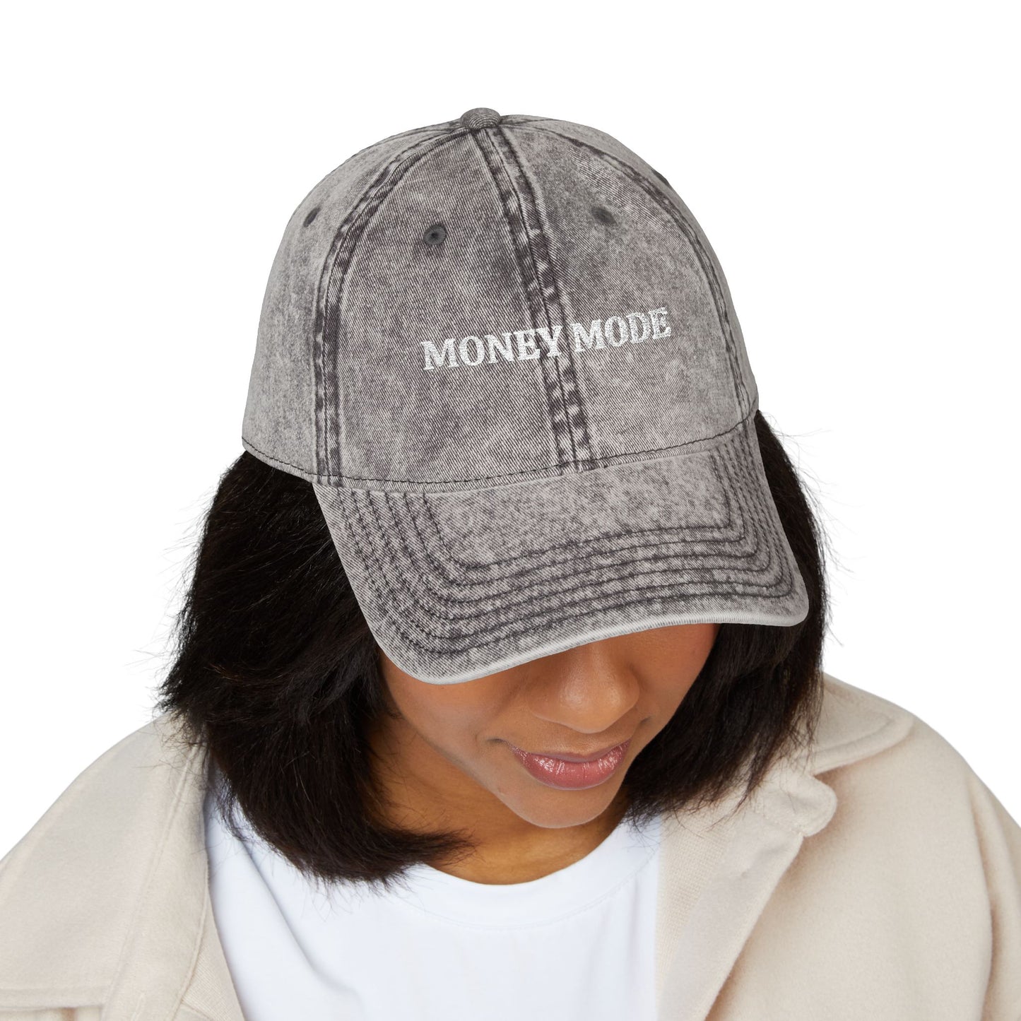 Money Mode Vintage Embroidered Cap — Washed Red Dad Hat