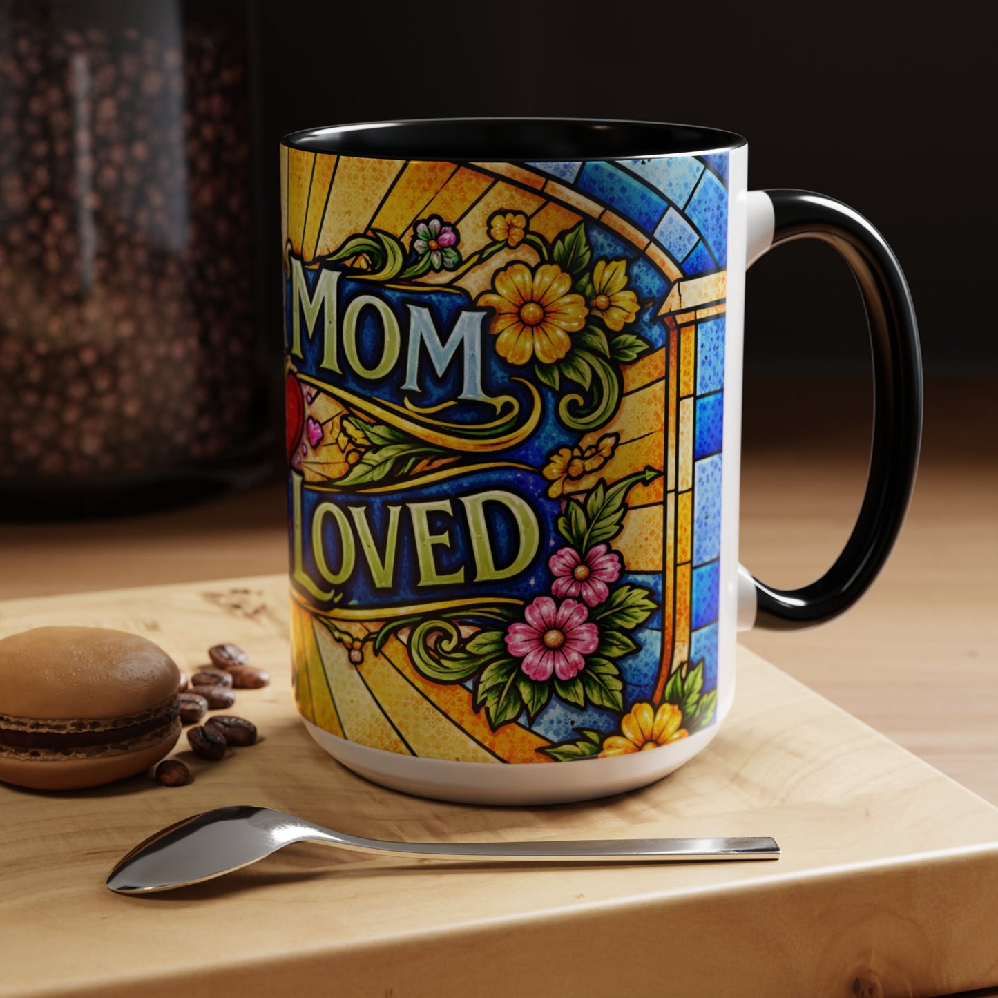 Coffee Mug — "Super Mom, Super Loved" Floral Accent Ceramic Gift