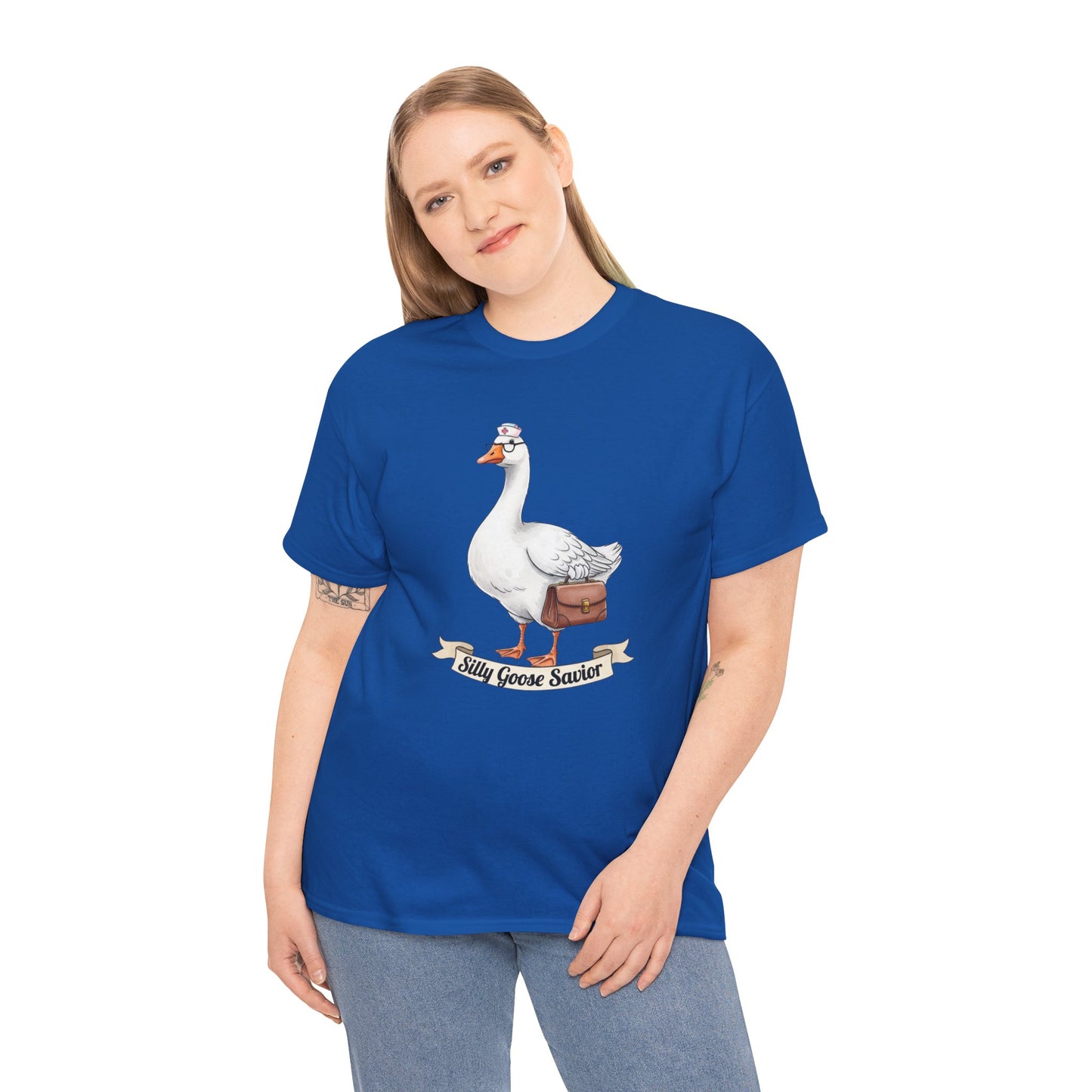 Goose Savior T-Shirt — Vintage Illustrated Goose Tee Whimsical Animal Gift
