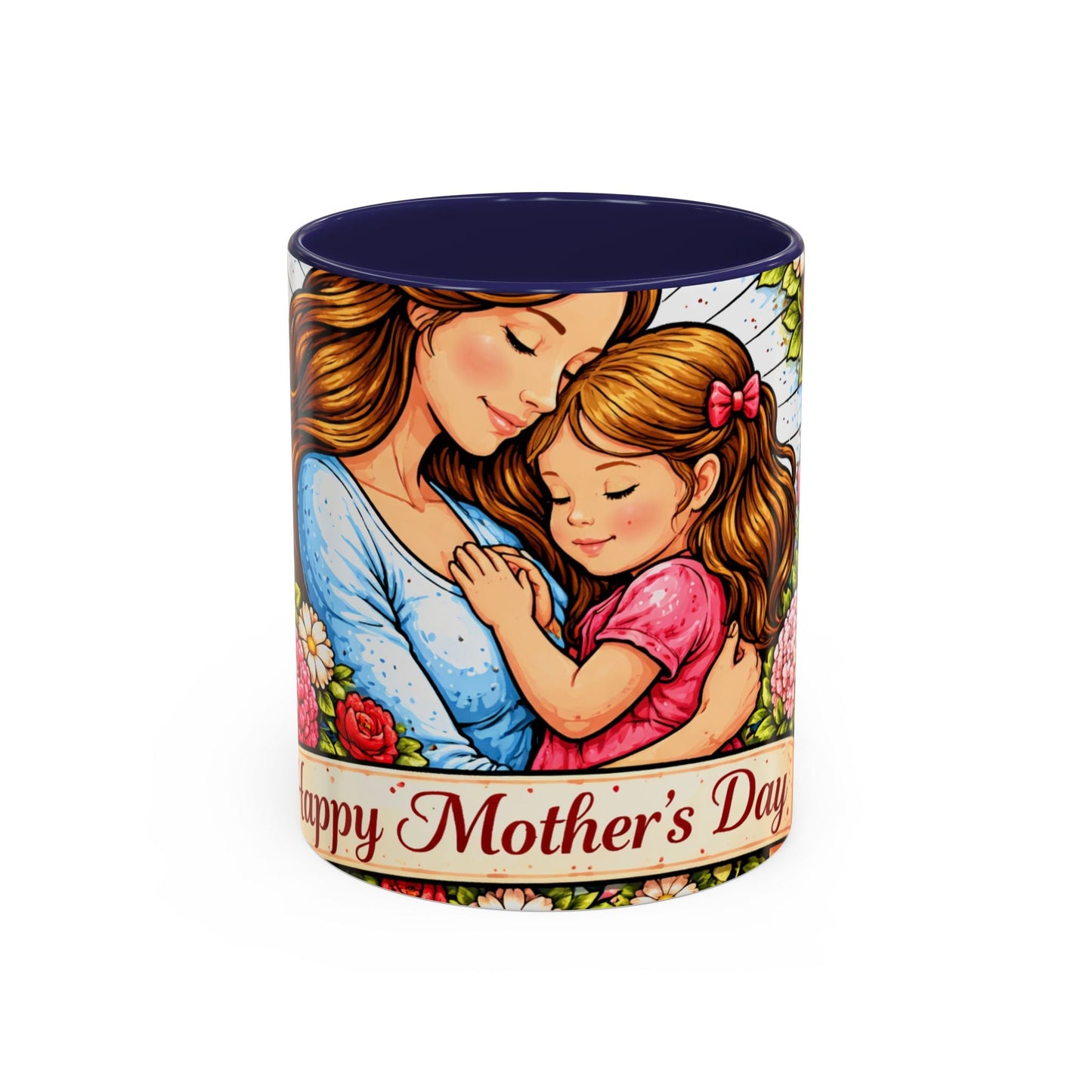 Mother's Day Floral Accent Coffee Mug — Mom & Daughter Gift (11oz)