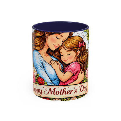 Mother's Day Floral Accent Coffee Mug — Mom & Daughter Gift (11oz)