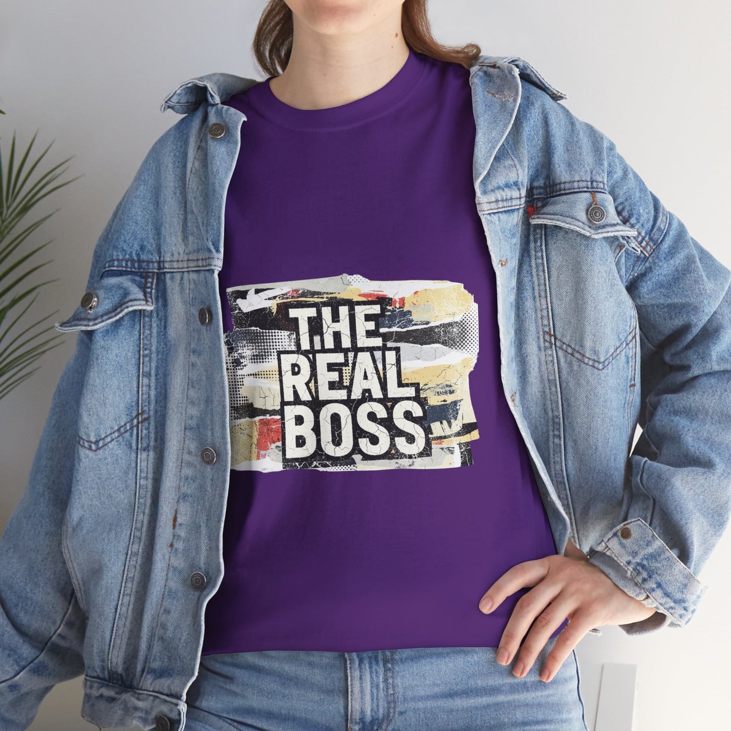 The Real Boss" Funny Graphic Tee — Bold Statement Shirt for Moms Dads