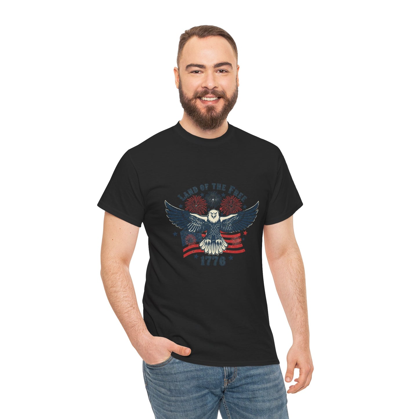 Land of the Free Eagle T-Shirt — 1776 Vintage Patriotic American Tee Gift