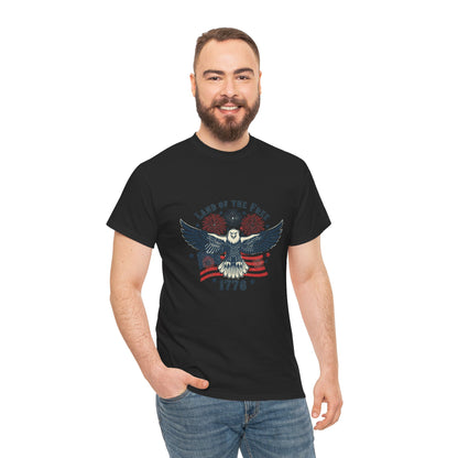 Land of the Free Eagle T-Shirt — 1776 Vintage Patriotic American Tee Gift