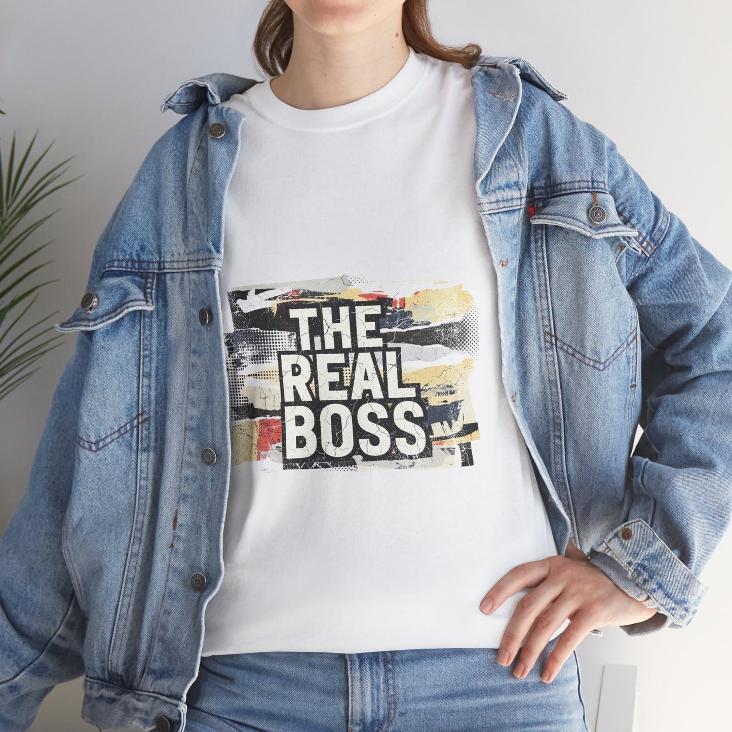 The Real Boss" Funny Graphic Tee — Bold Statement Shirt for Moms Dads