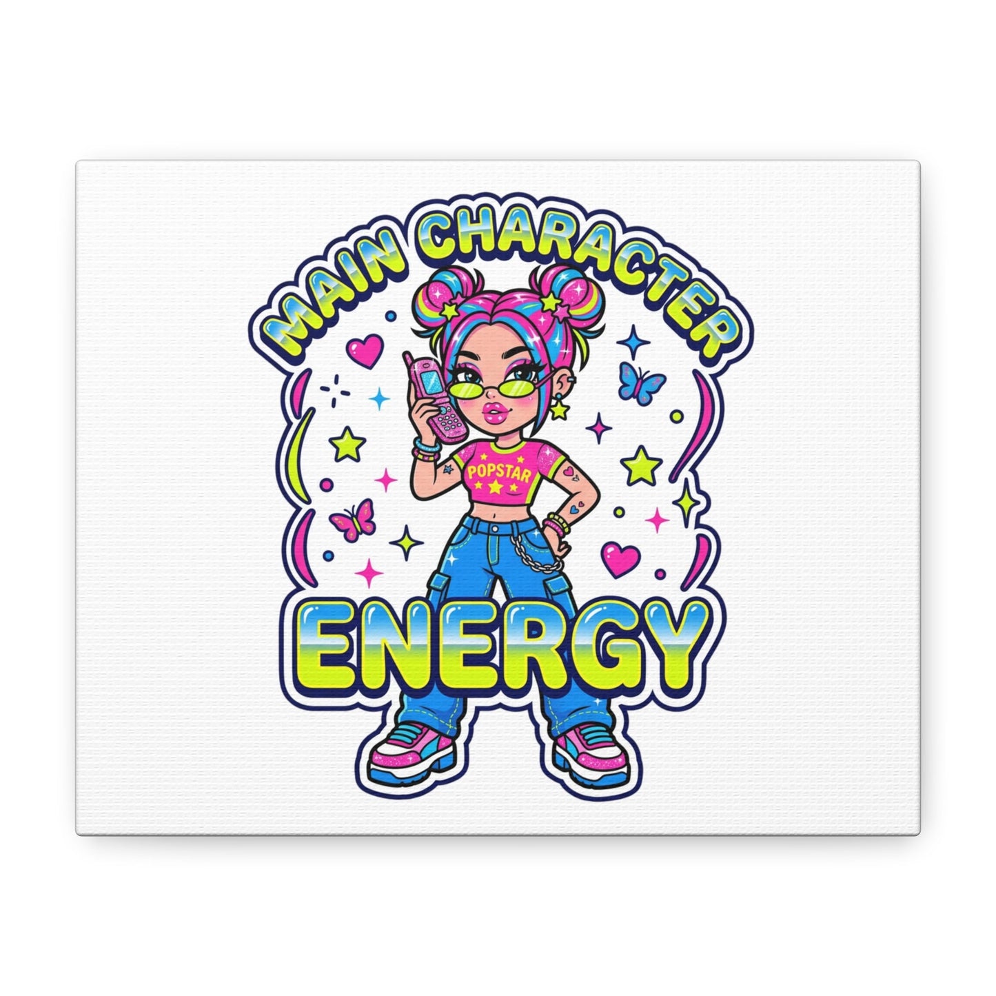 Main Character Energy Canvas | Y2K Aesthetic, Retro Internet Pop Art