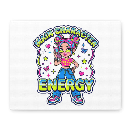 Main Character Energy Canvas | Y2K Aesthetic, Retro Internet Pop Art