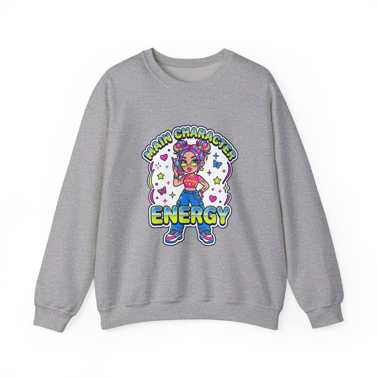 Main Character Energy Sweatshirt | Y2K aesthetic, 2000s retro internet style