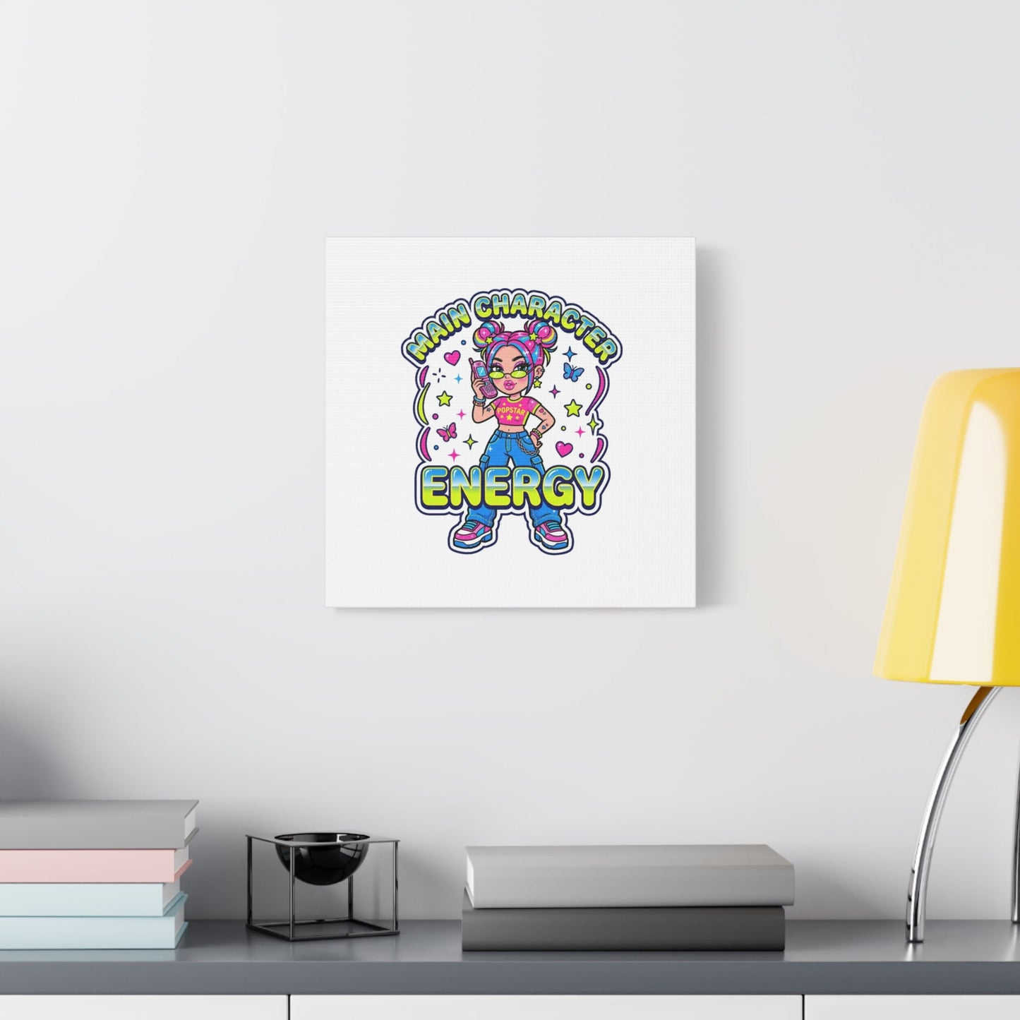Main Character Energy Canvas | Y2K Aesthetic, Retro Internet Pop Art
