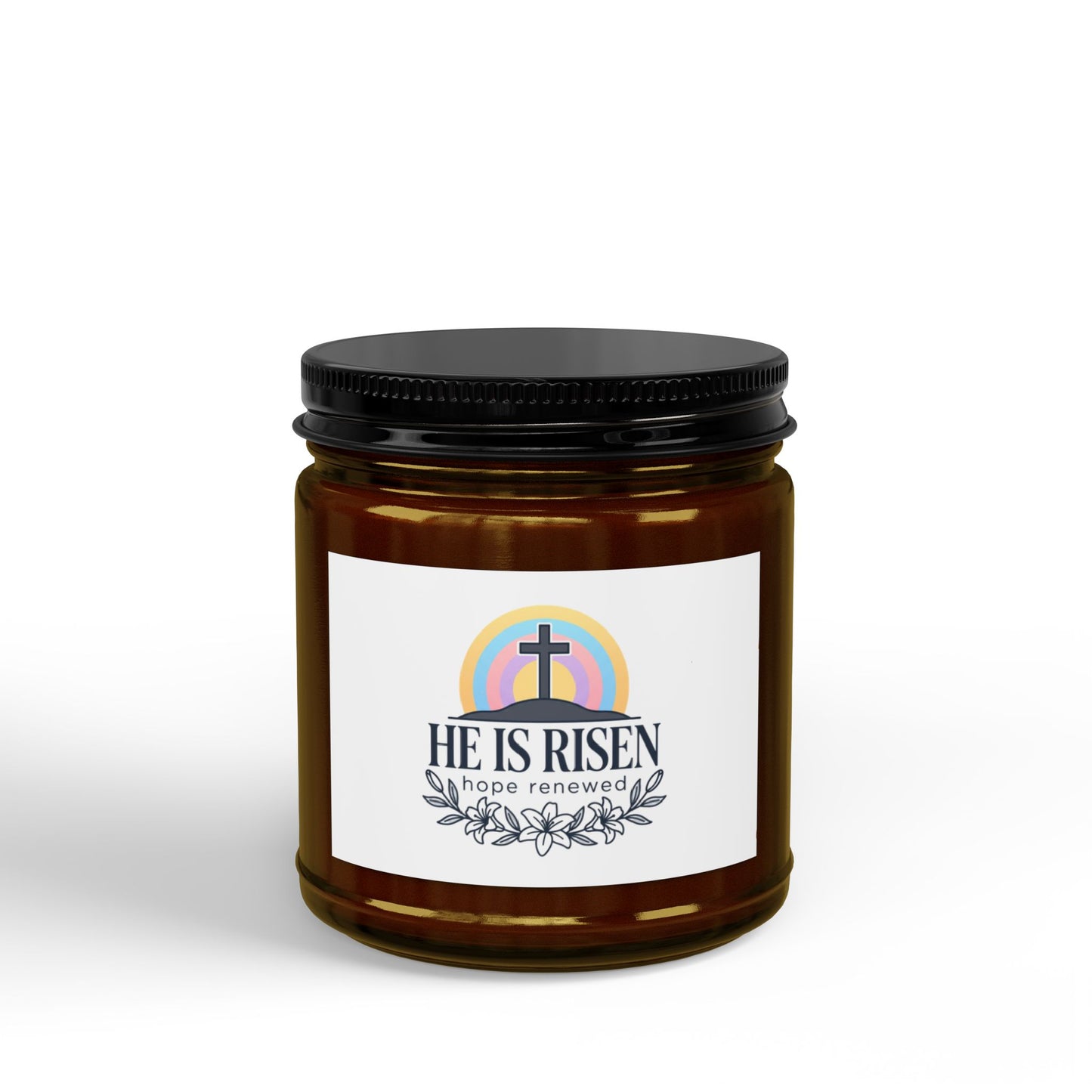 Easter Soy Candle — “He Is Risen” Scented Jar (4oz & 9oz)