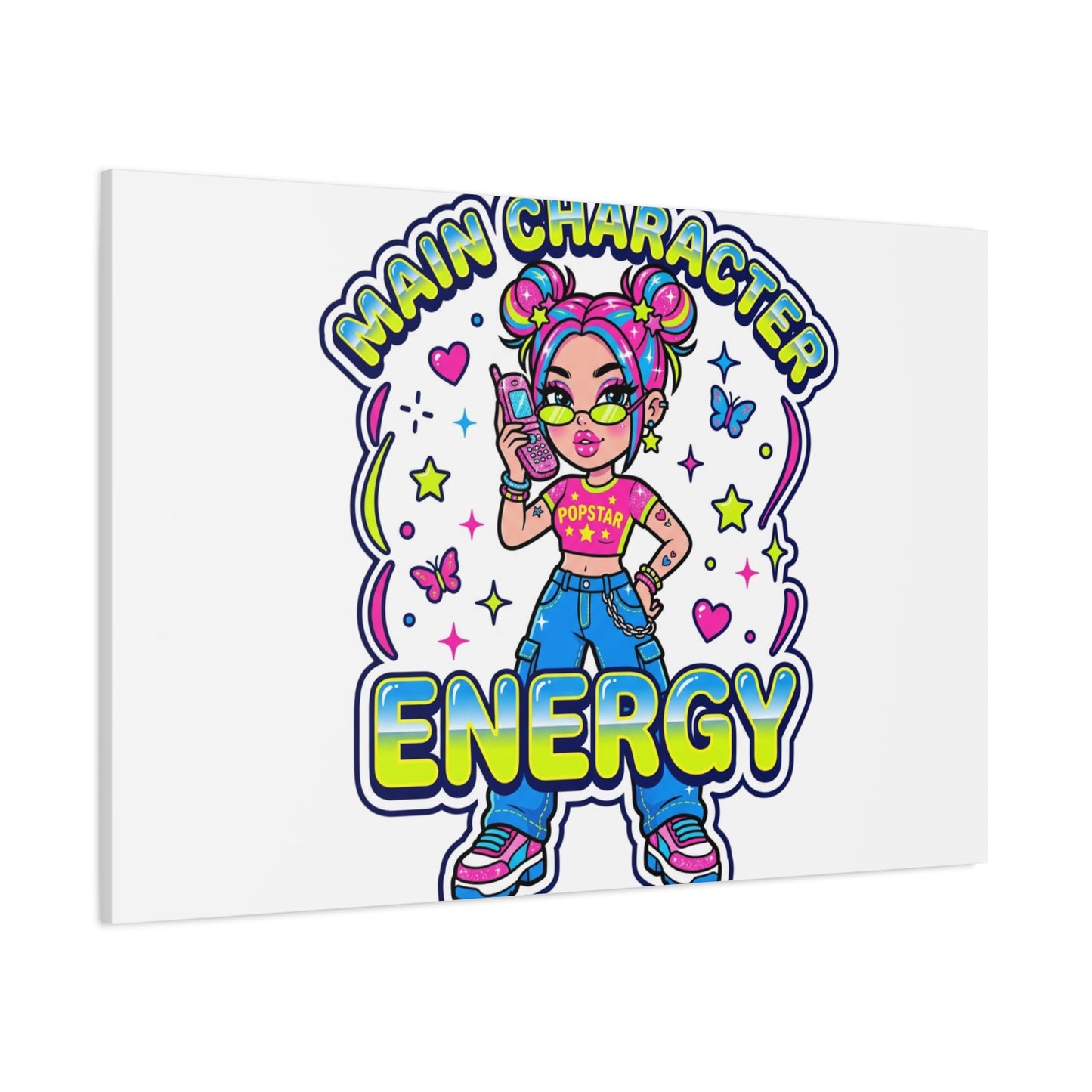 Main Character Energy Canvas | Y2K Aesthetic, Retro Internet Pop Art