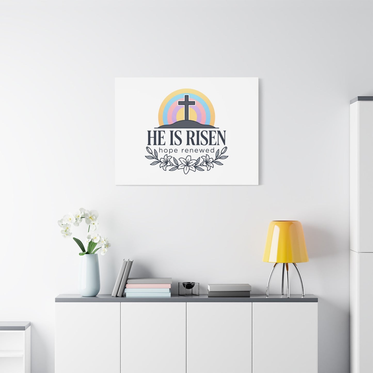 He Is Risen Canvas | Christian Easter Wall Art, Resurrection Scripture Decor