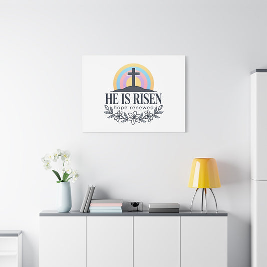 He Is Risen Canvas | Christian Easter Wall Art, Resurrection Scripture Decor