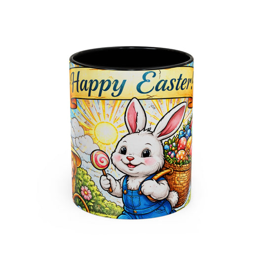 Easter Bunny Coffee Mug – "Happy Easter" Accent Ceramic Mug (11/15oz)