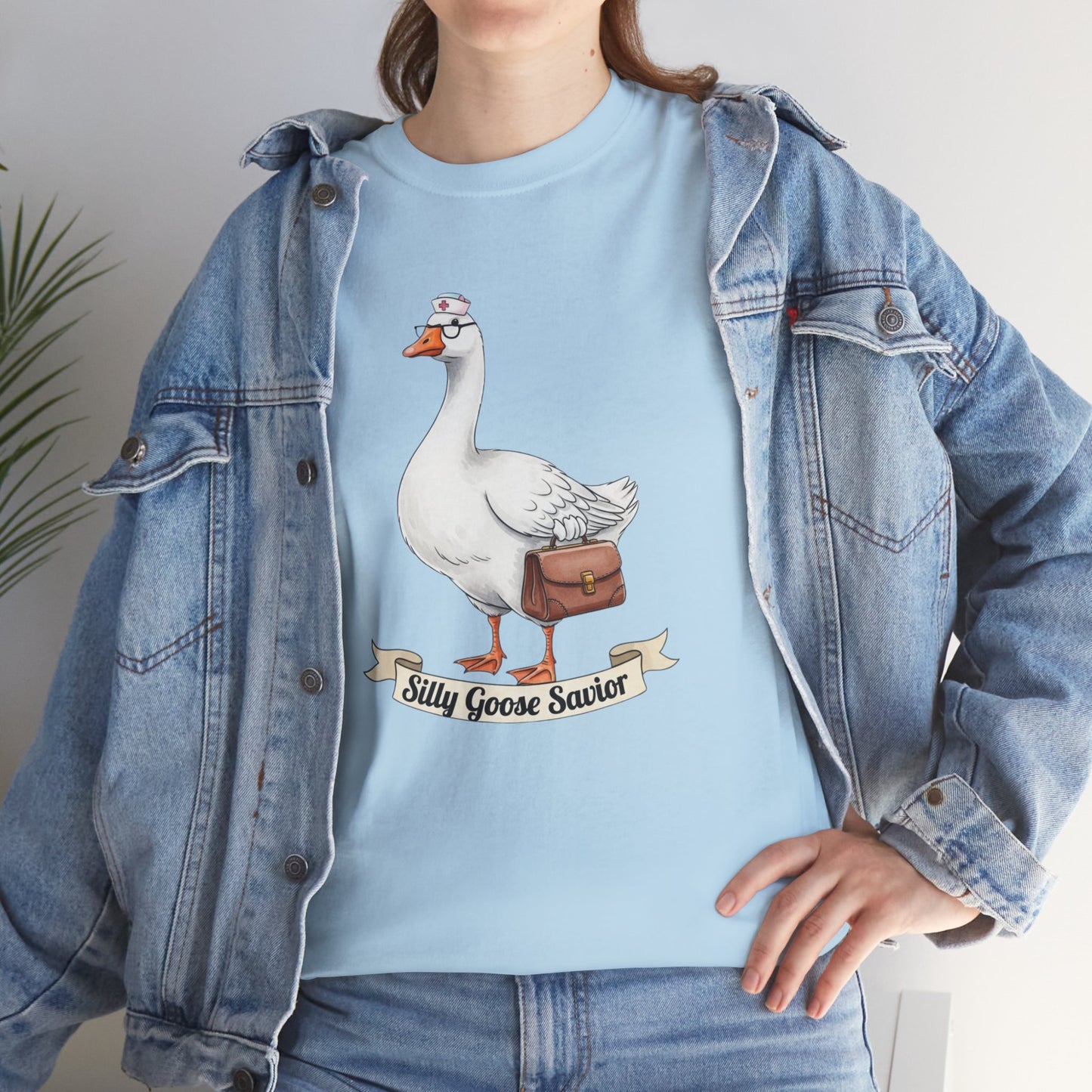 Goose Savior T-Shirt — Vintage Illustrated Goose Tee Whimsical Animal Gift