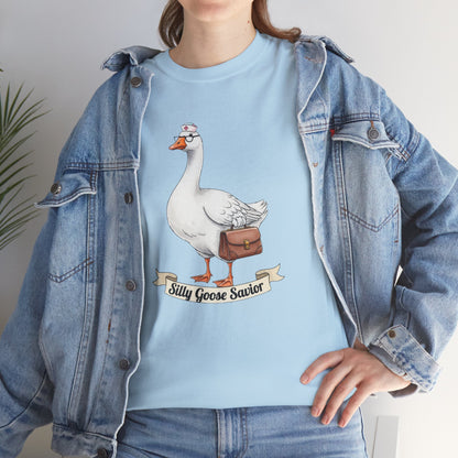 Goose Savior T-Shirt — Vintage Illustrated Goose Tee Whimsical Animal Gift