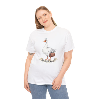 Goose Savior T-Shirt — Vintage Illustrated Goose Tee Whimsical Animal Gift