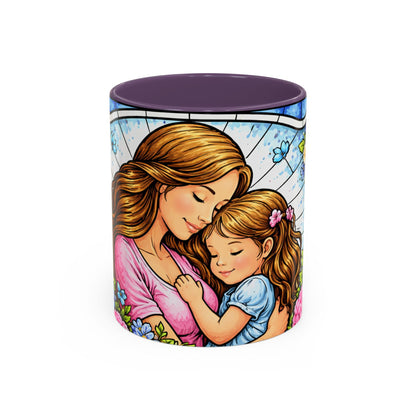 Mother Daughter Floral Coffee Mug — "Love You" Accent Mug, Gift for Mom