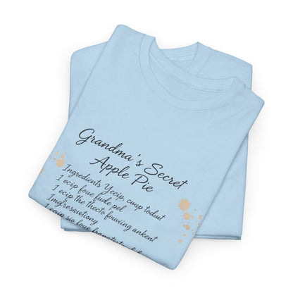 Recipe Tee — "Grandma's Secret Apple Pie" Personalized Kitchen Shirt