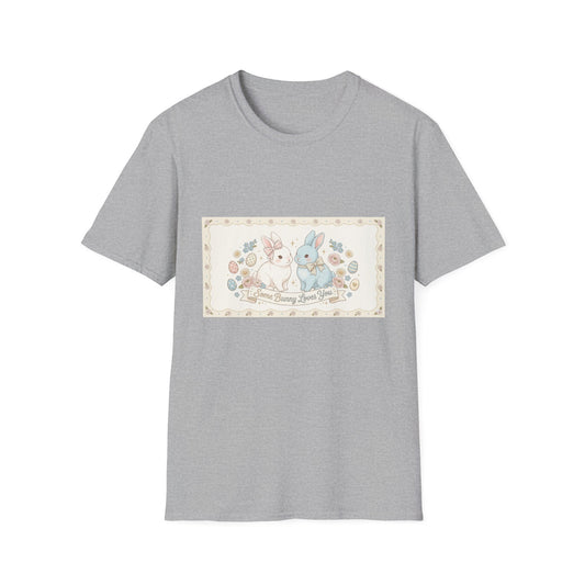 Easter Bunnies Floral Graphic T-Shirt — "Happy Spring, Hoppy Days"