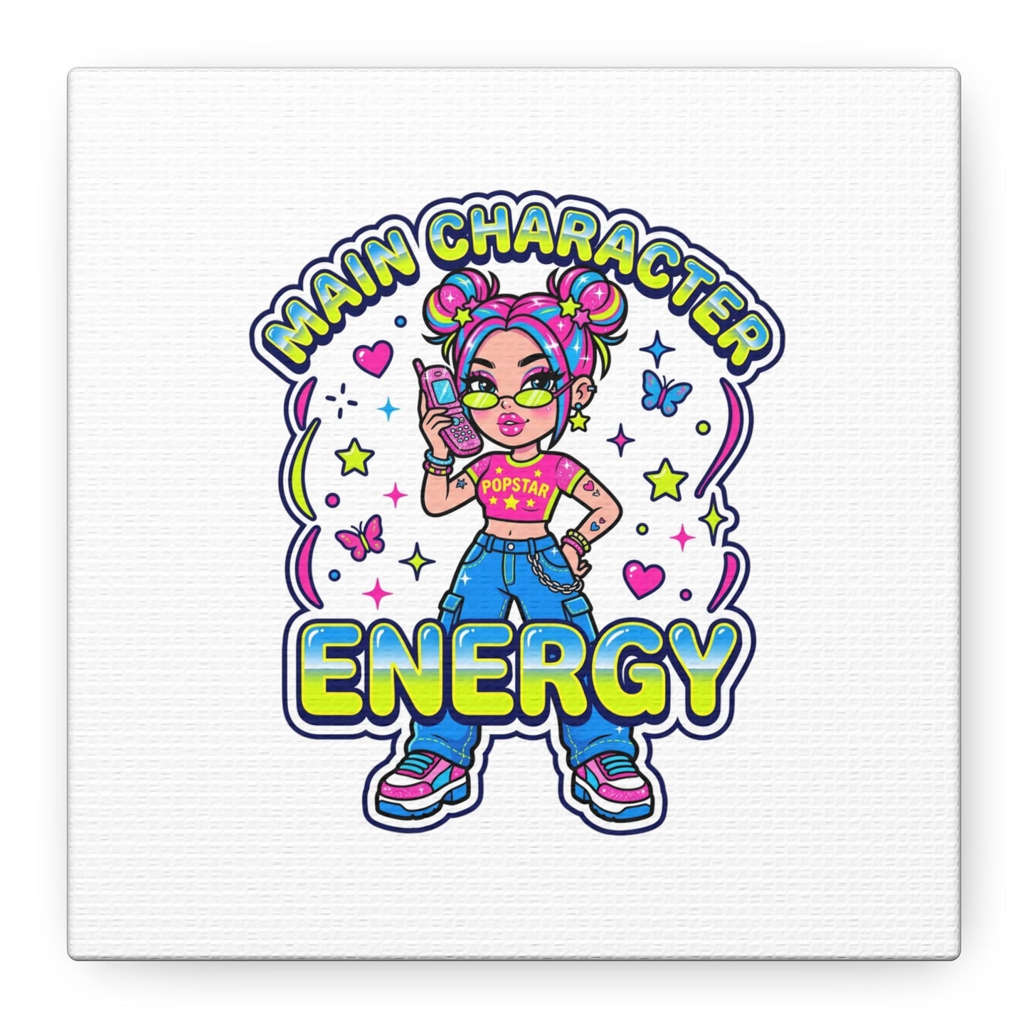 Main Character Energy Canvas | Y2K Aesthetic, Retro Internet Pop Art