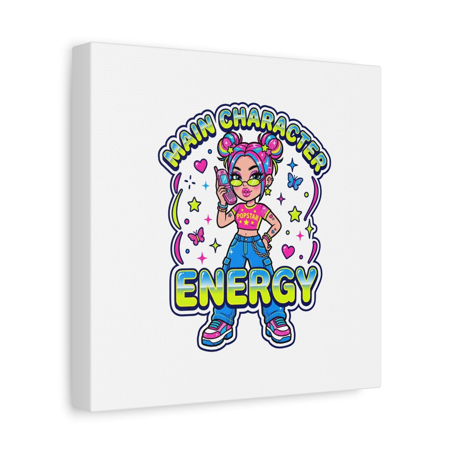 Main Character Energy Canvas | Y2K Aesthetic, Retro Internet Pop Art