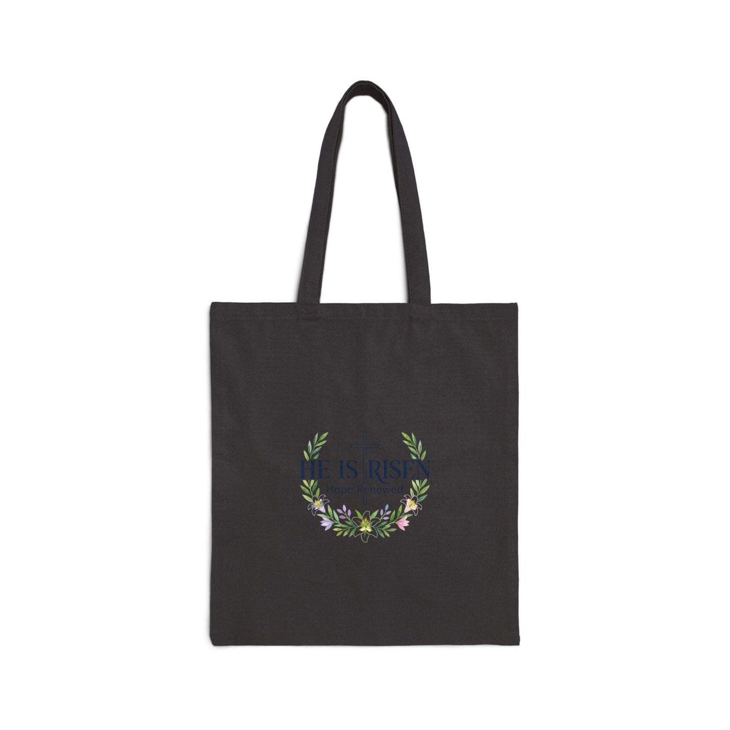 He Is Risen Tote | Christian Easter Canvas, Resurrection Scripture Bag