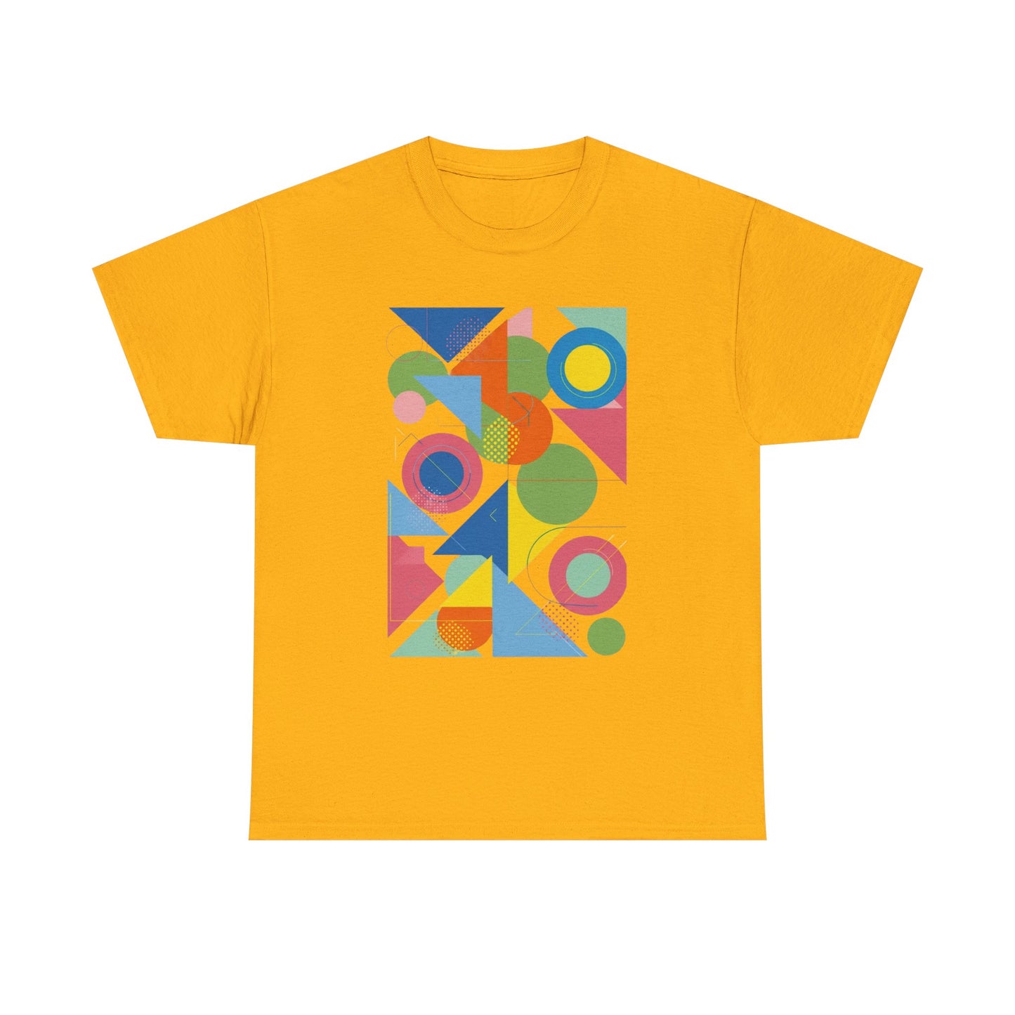 Geometric Color Block Tee — Abstract Shapes Graphic T-Shirt Retro Art