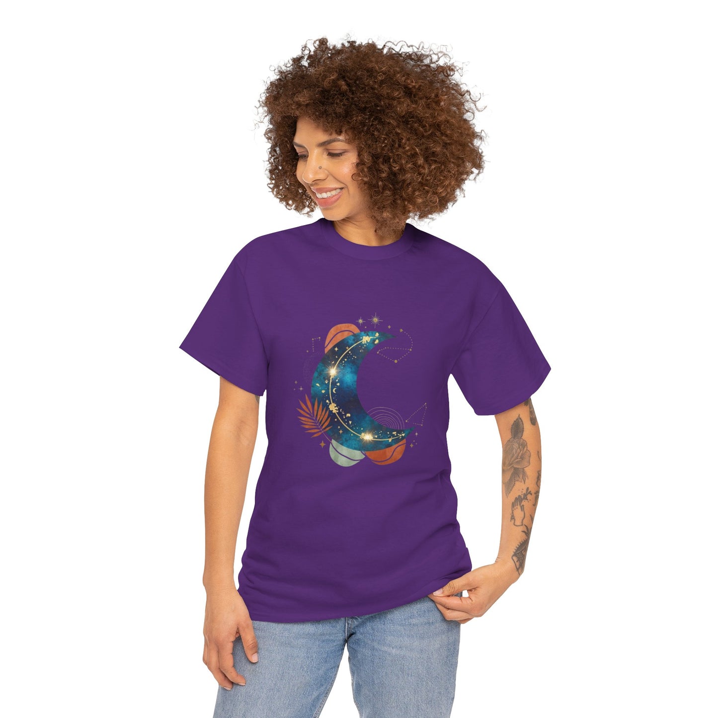Celestial Moon Graphic Tee — Starry Crescent Night Shirt Boho Gift for Her