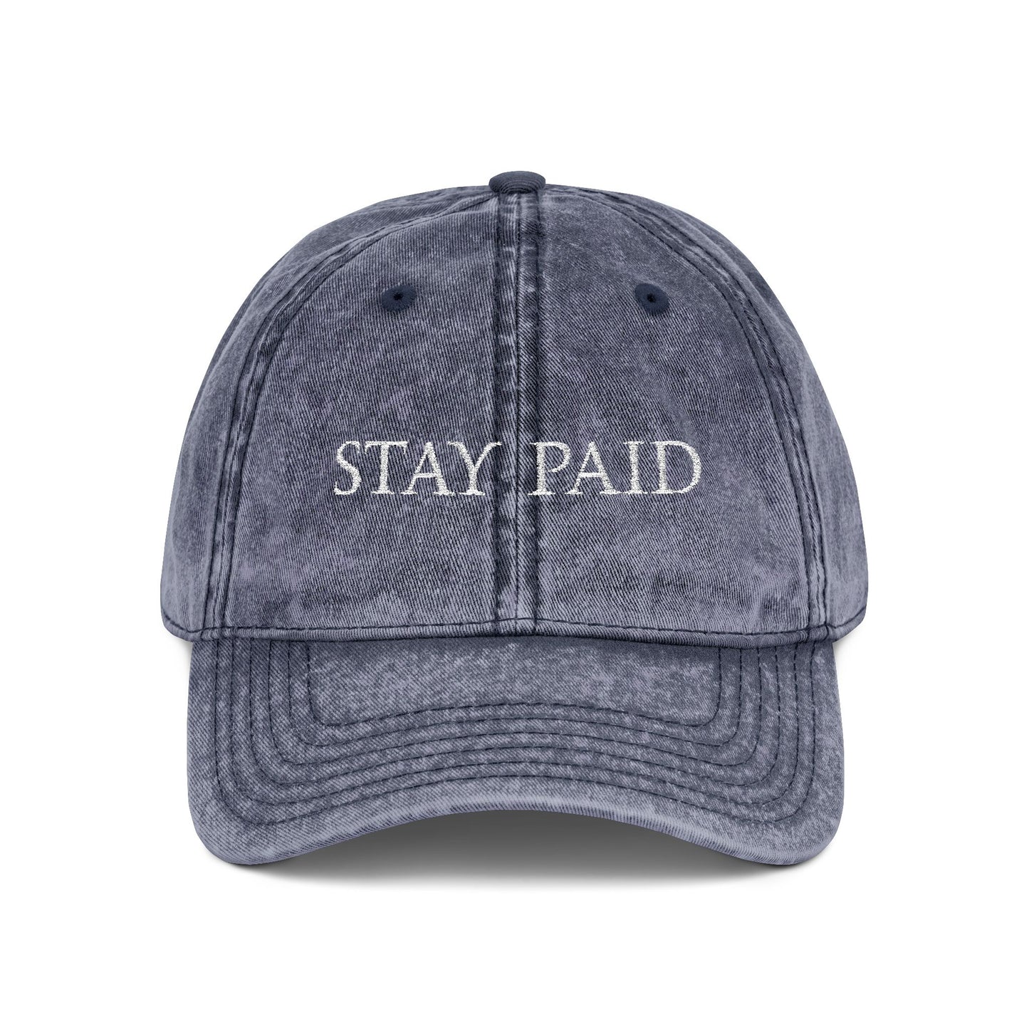 Stay Paid Embroidered Vintage Cap — Washed Red Dad Hat