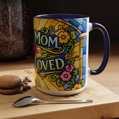 Coffee Mug — "Super Mom, Super Loved" Floral Accent Ceramic Gift