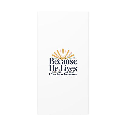 Because He Lives Canvas, Christian Easter Wall Art | Resurrection Scripture Decor