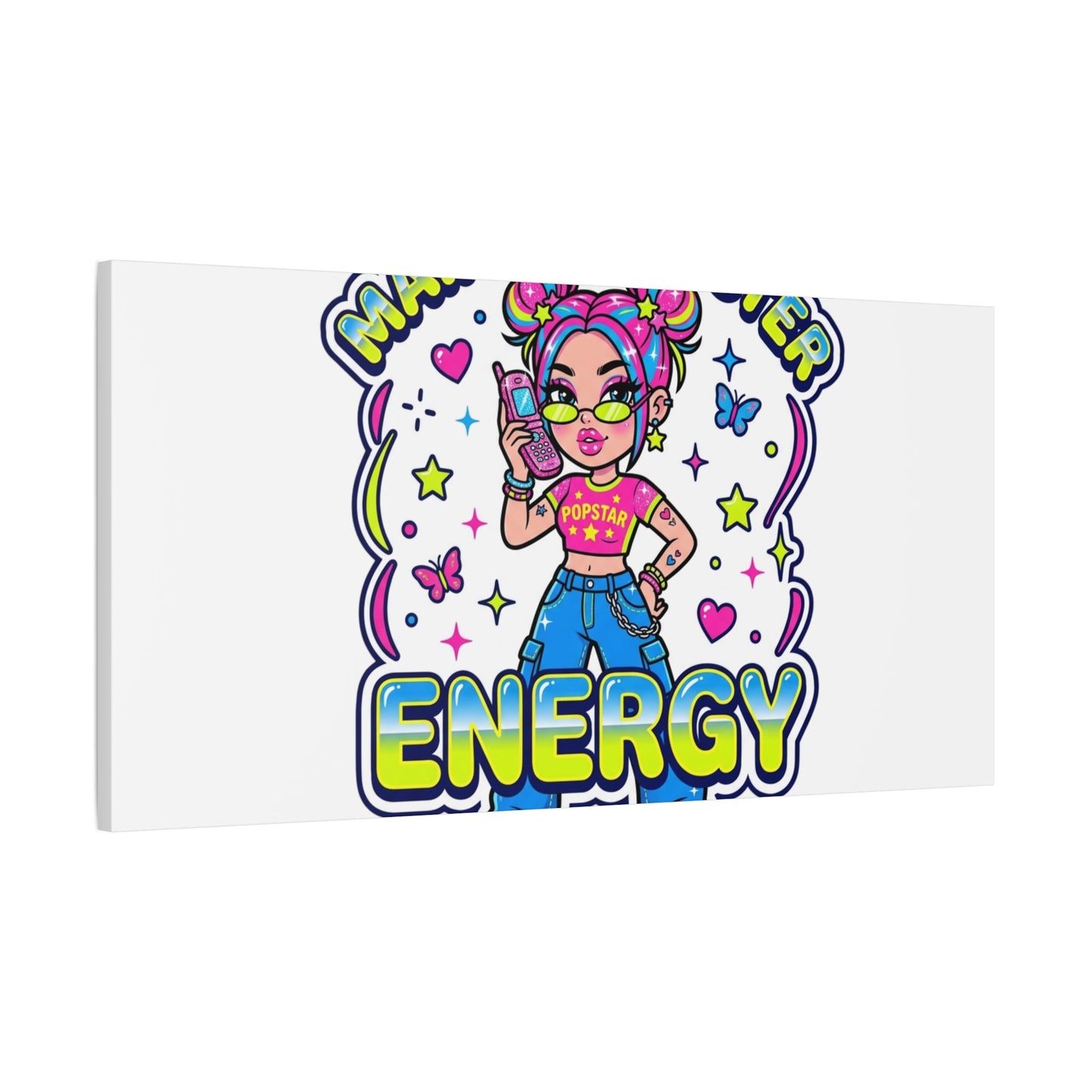 Main Character Energy Canvas | Y2K Aesthetic, Retro Internet Pop Art