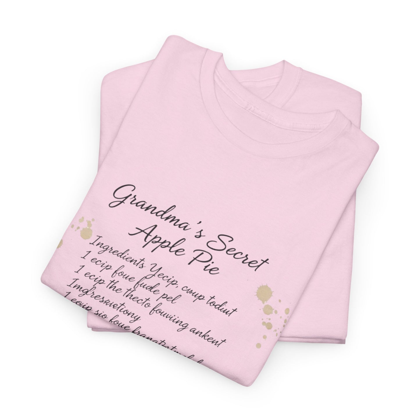 Recipe Tee — "Grandma's Secret Apple Pie" Personalized Kitchen Shirt