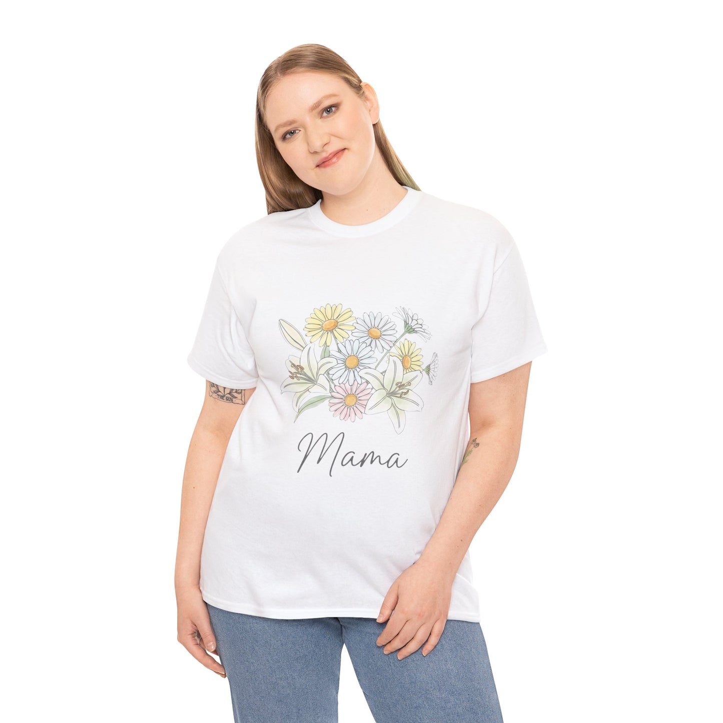 Mama Floral Tee — Pastel Daisy Bouquet Mother's Day Shirt