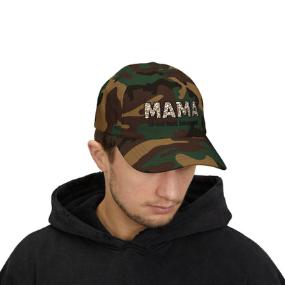 Mama Floral Embroidered Dad Cap — Casual Cotton Baseball Hat for Moms