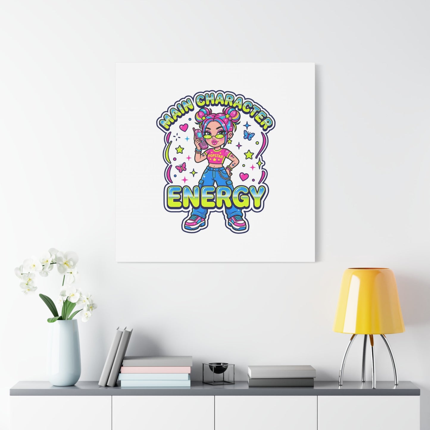 Main Character Energy Canvas | Y2K Aesthetic, Retro Internet Pop Art