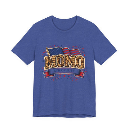 Momo 4th of July T-Shirt | Patriotic Leopard Print Flag Tee