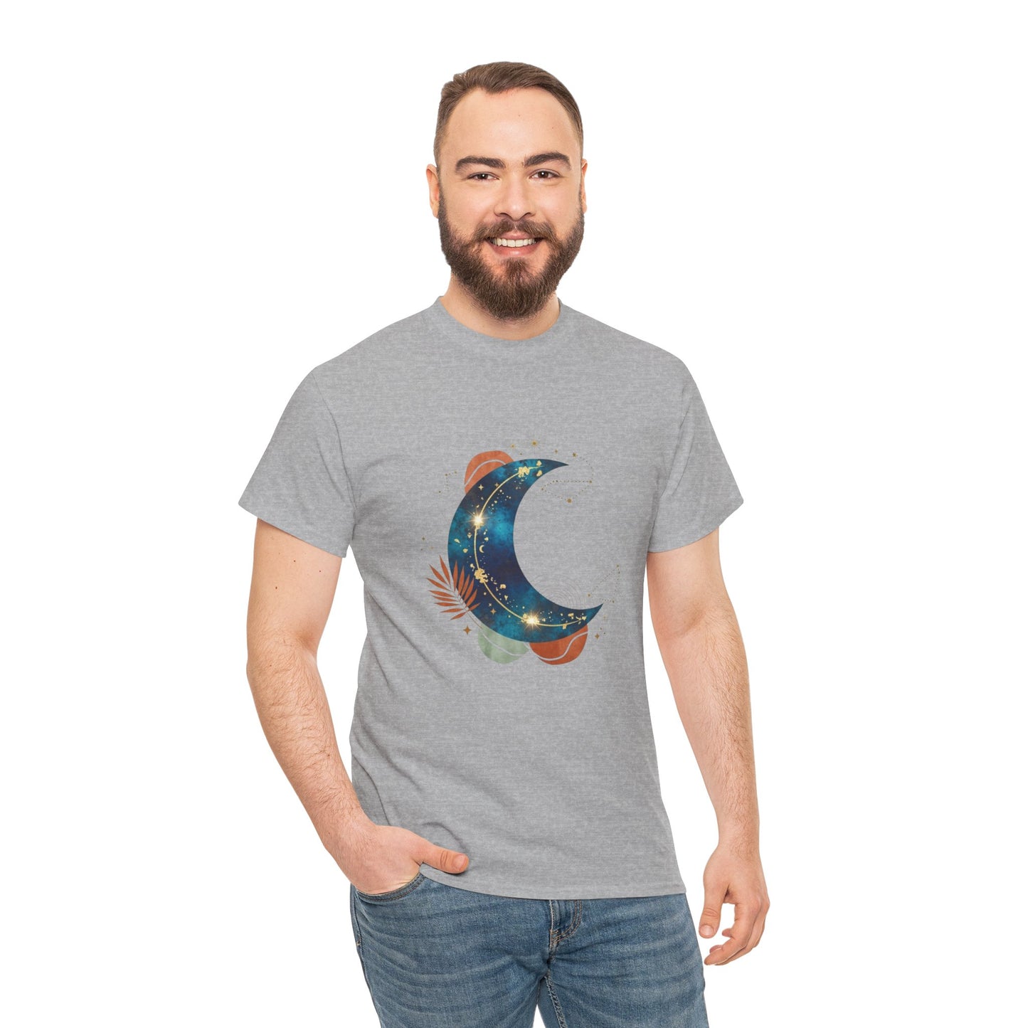 Celestial Moon Graphic Tee — Starry Crescent Night Shirt Boho Gift for Her