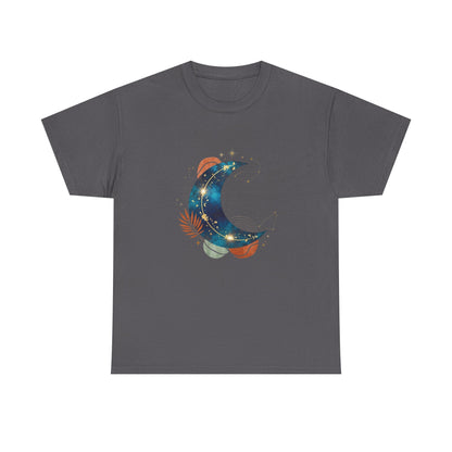 Celestial Moon Graphic Tee — Starry Crescent Night Shirt Boho Gift for Her