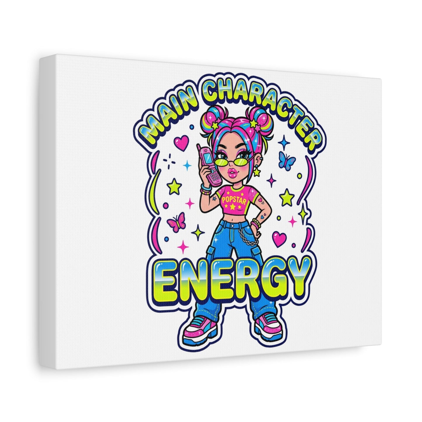 Main Character Energy Canvas | Y2K Aesthetic, Retro Internet Pop Art